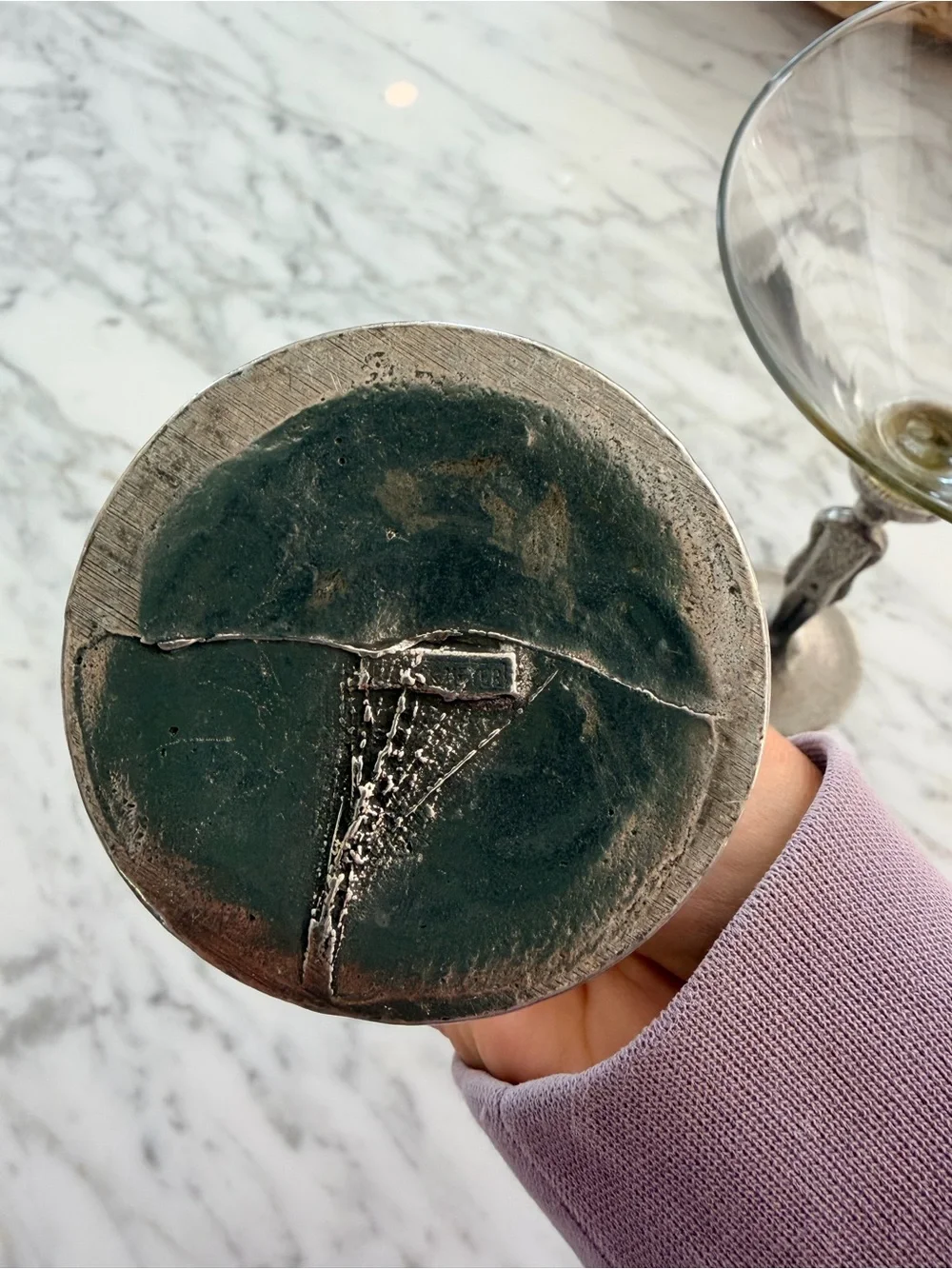 Patrick Meyer Brutalist Pewter Male Figure Martini Glasses – Set of 2